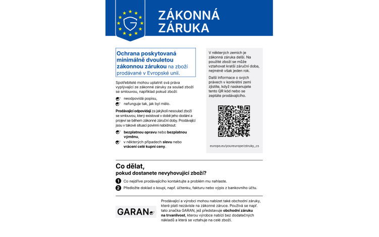 Dvouletá zákonná záruka v celé EU
