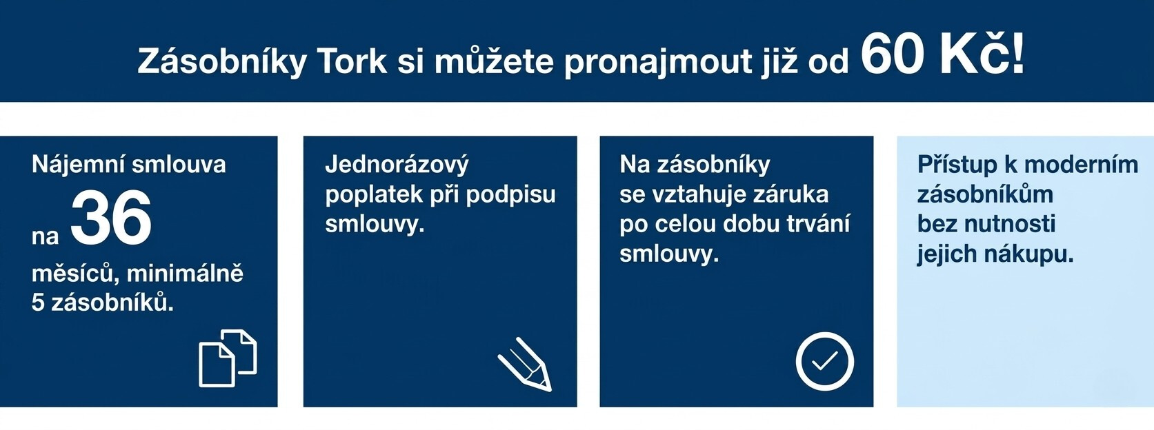 Pronájem průmyslových zásobníků Tork již od 60,-
