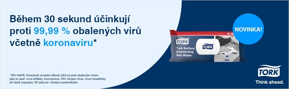 Tork vlhčené utěrky na dezinfekci povrchů