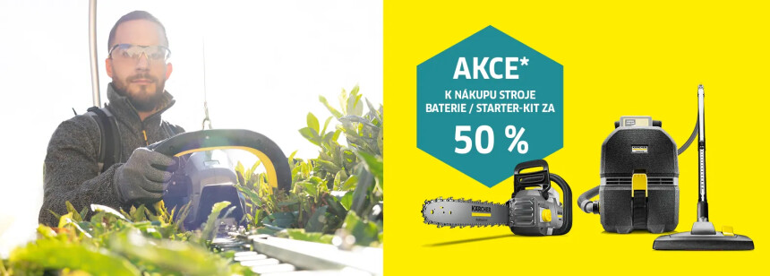 K nákupu AKU stroje řady Professional získáte baterii nebo Starter-kit se slevou 50 %