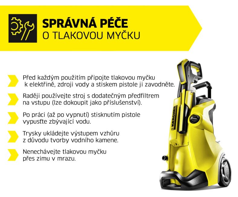 Tipy a doporučení při práci s tlakovou myčkou