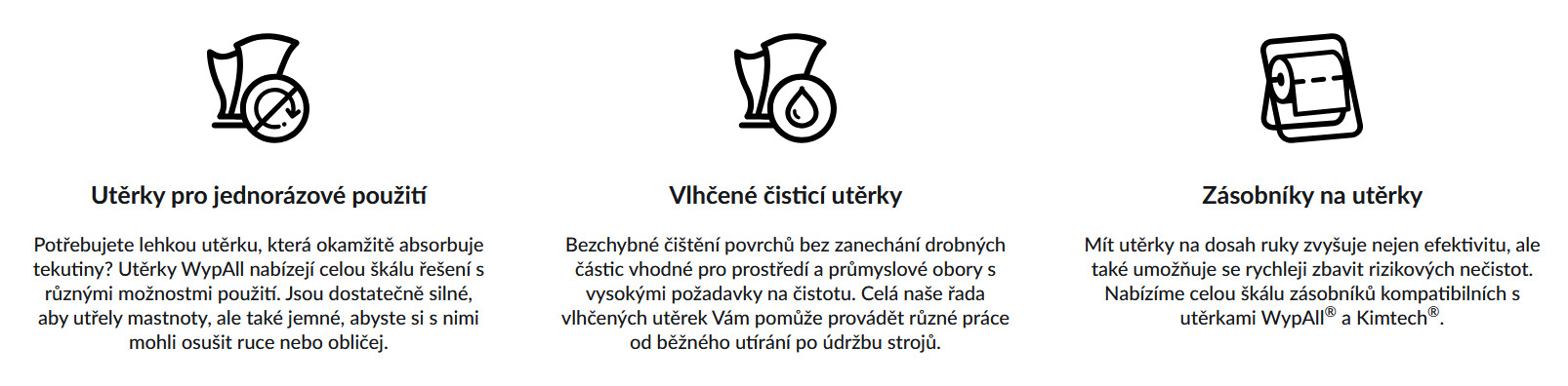 Typy utěrek Kimberly-Clark™ a možnosti jejich použití 2