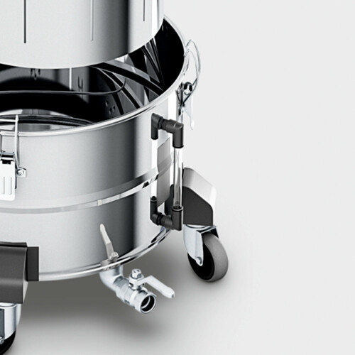 Hladina inertní kapaliny je sledována pomocí kontrolního skla.