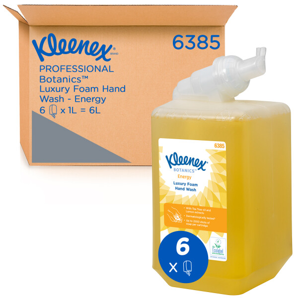 Luxusní pěnové mýdlo KLEENEX® Botanics ENERGY 1 l žluté