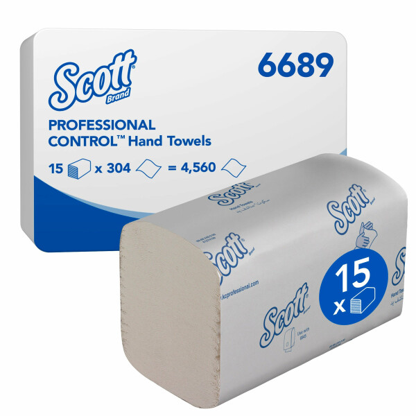 Papírové ručníky skládané SCOTT® Control - bílé, 4560 út/kar
