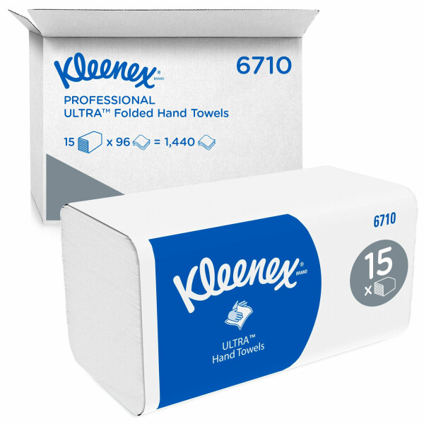 Papírové ručníky skládané KLEENEX® Ultra - bílé, 1440 út/kar