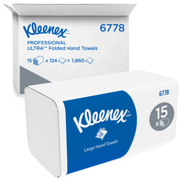 Papírové ručníky skládané KLEENEX®  - bílé, 1860 út/kar