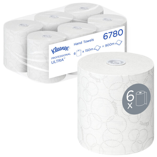 Papírové ručníky v roli KLEENEX® Ultra - bílé, 6 rolí á 150 m/kar