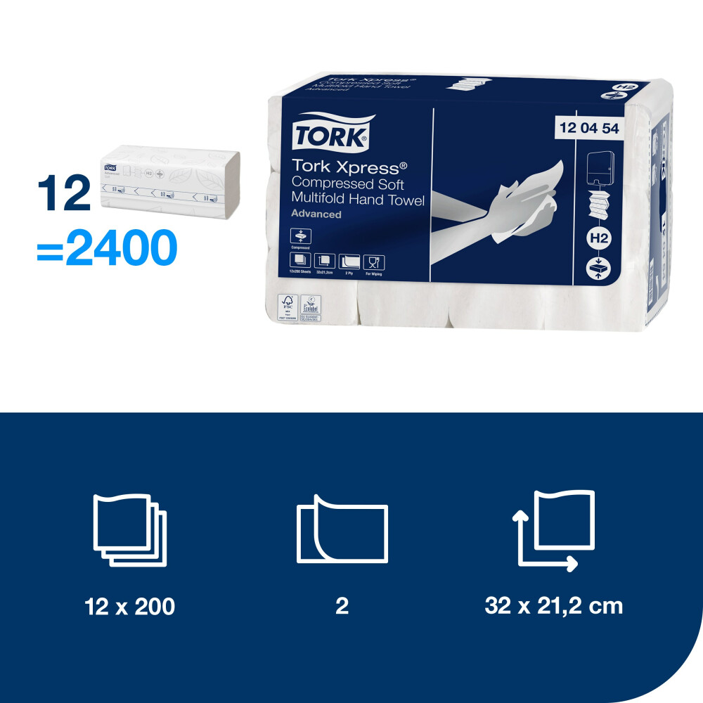 Tork Xpress® stlačené jemné papírové ručníky Multifold (H2)