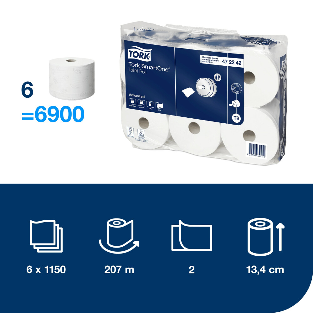 Tork SmartOne® toaletní papír v roli (T8)