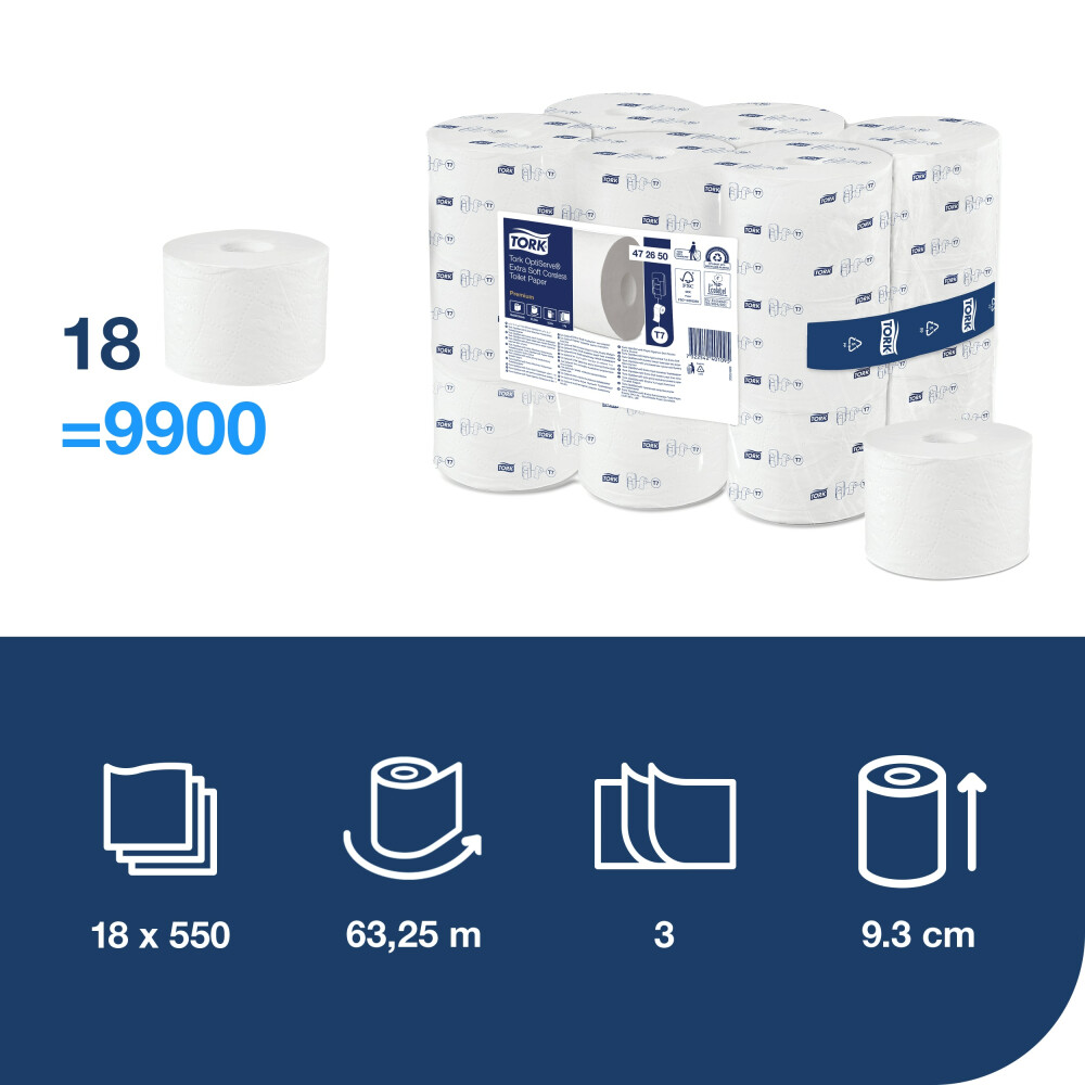 Tork OptiServe® bezdutinkový toaletní papír