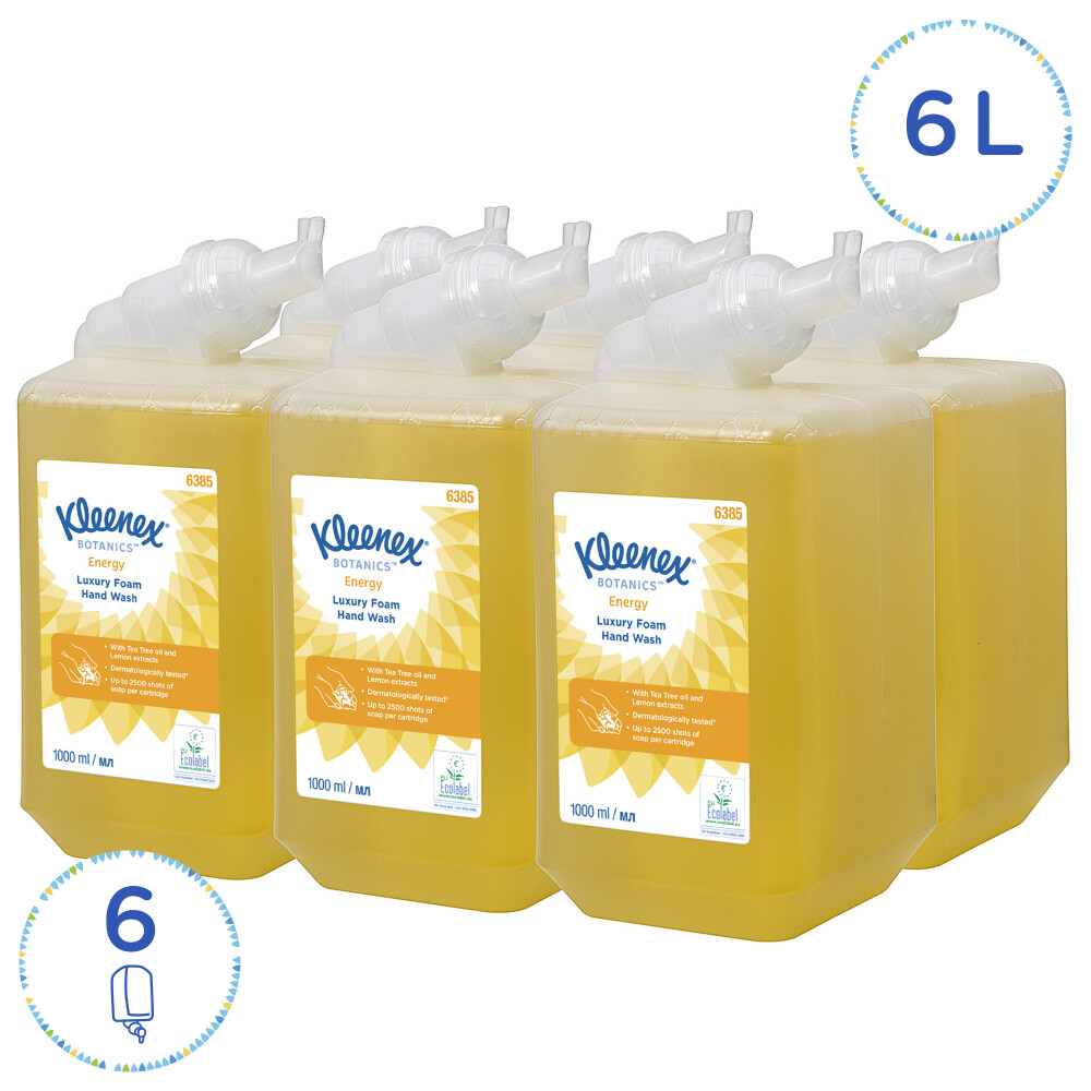 Luxusní pěnové mýdlo KLEENEX® Botanics ENERGY 1 l žluté
