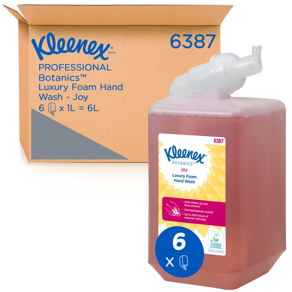 Luxusní pěnové mýdlo KLEENEX® Botanics JOY 1 l červené