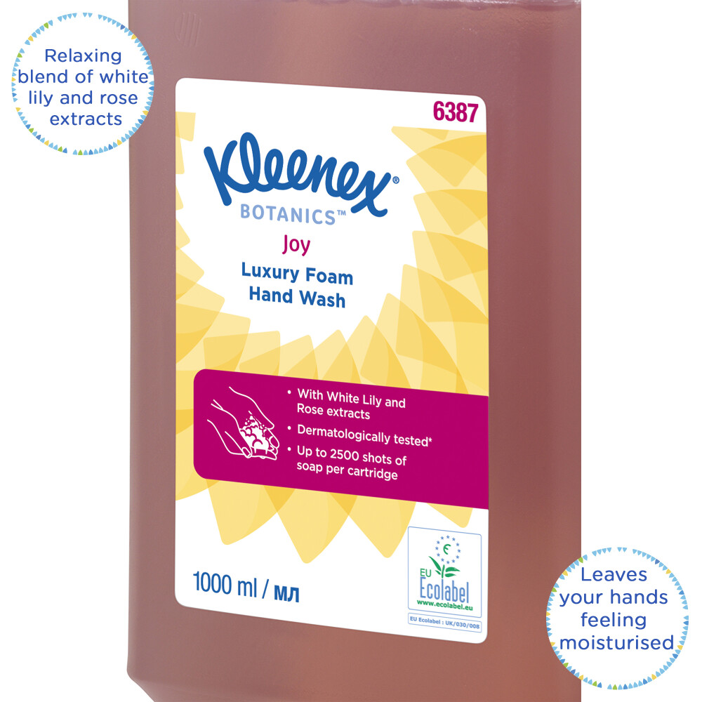 Luxusní pěnové mýdlo KLEENEX® Botanics JOY 1 l červené