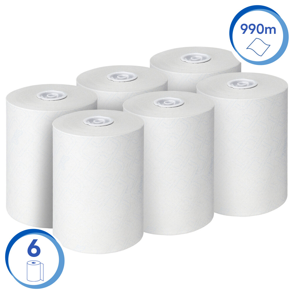 Papírové ručníky v roli SCOTT® Control Slimroll -  bílé, 6 rolí/kar