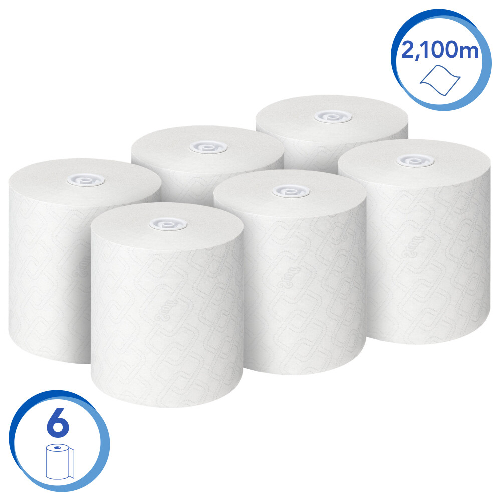 Papírové ručníky v roli SCOTT® MAX - bílé, 6 rolí/kar