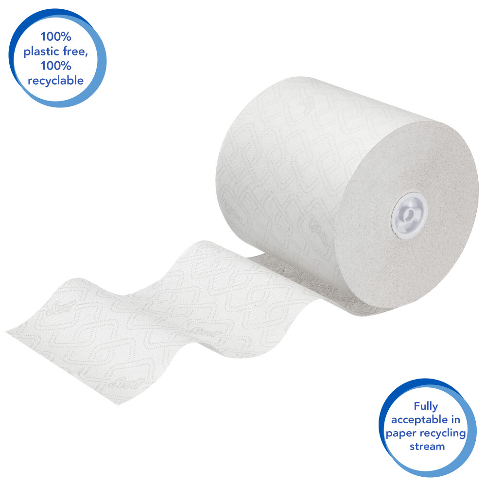 SCOTT® MAX Papírové ručníky - role bílá / 6 rolí v kartonu
