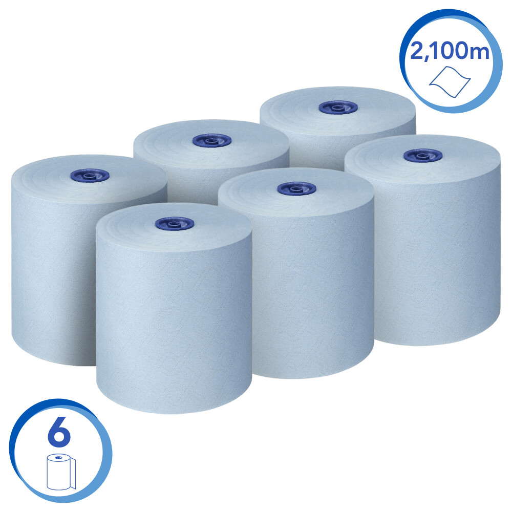 Papírové ručníky v roli SCOTT® MAX - modré, 6 rolí/kar