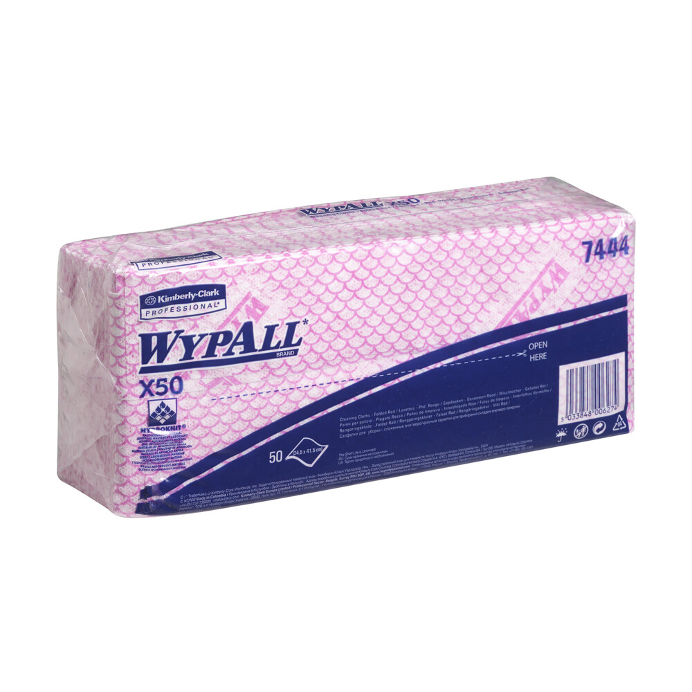 WypAll® X50 průmyslové utěrky skládané - červené