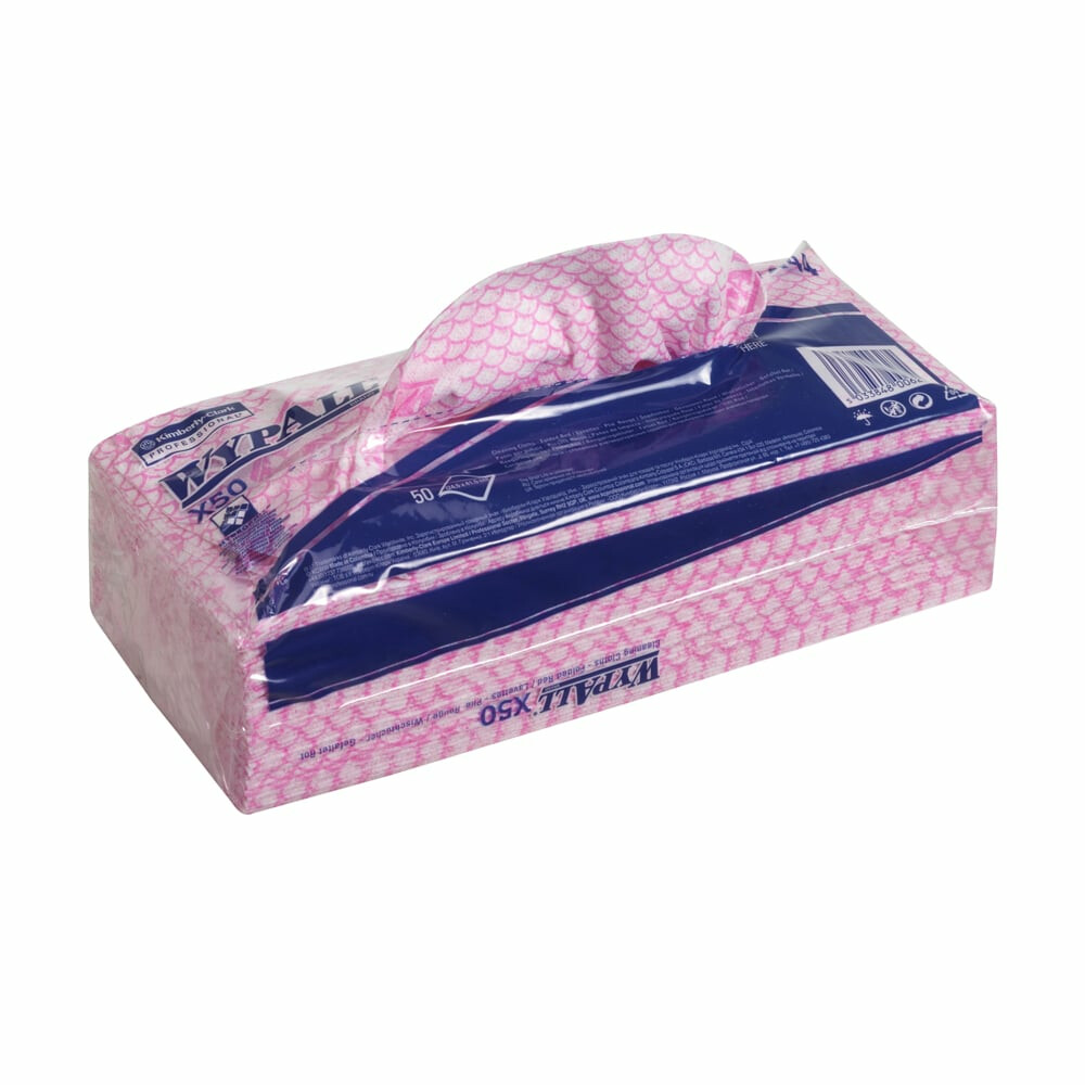 WypAll® X50 průmyslové utěrky skládané - červené