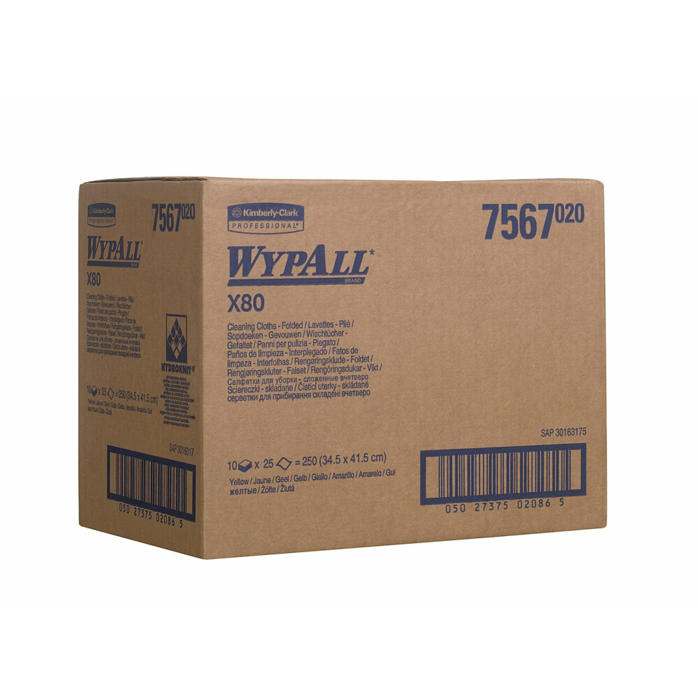 WypAll® X80 průmyslové utěrky v Pop Up Boxu - žluté