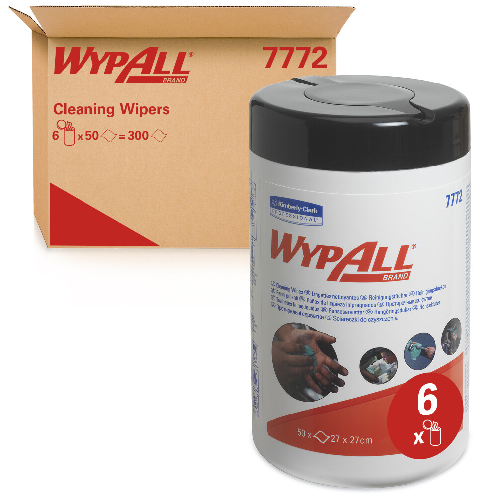 WypAll® vlhčené čistící utěrky v dóze  - stolní zásobník