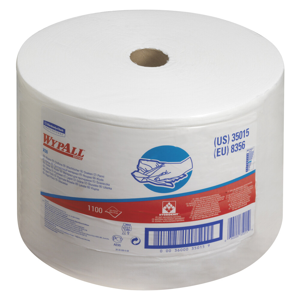 WypAll® X50 průmyslové utěrky v roli - bílé