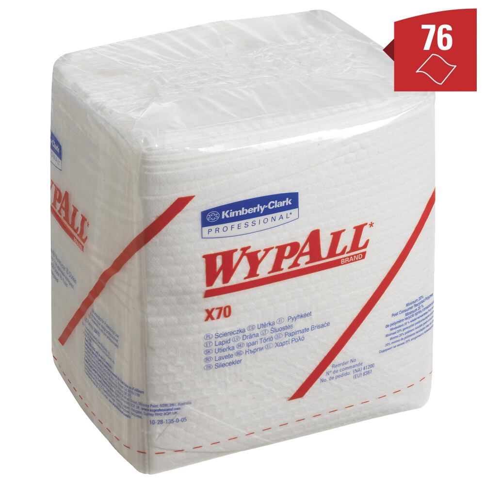 WypAll® X70  průmyslové utěrky skládané - bílé
