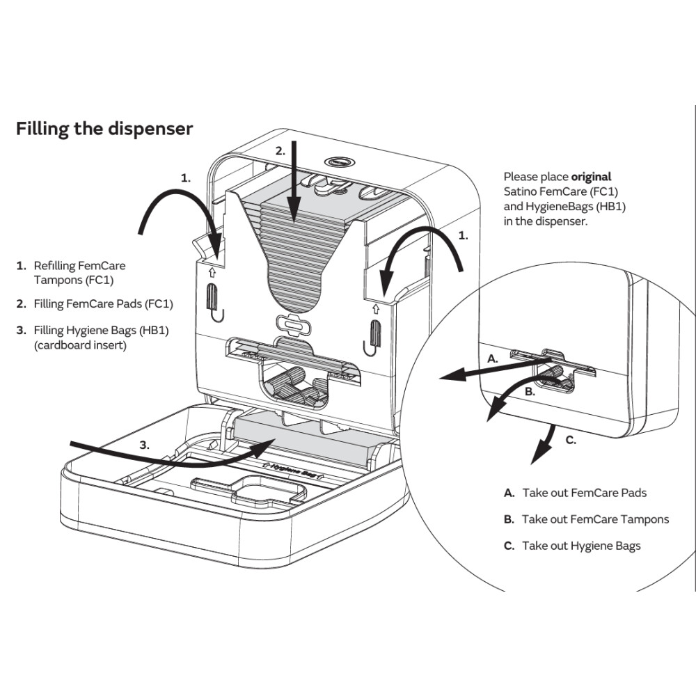 Zásobník HYGINITY na tampony, vložky a sáčky bílý FC1