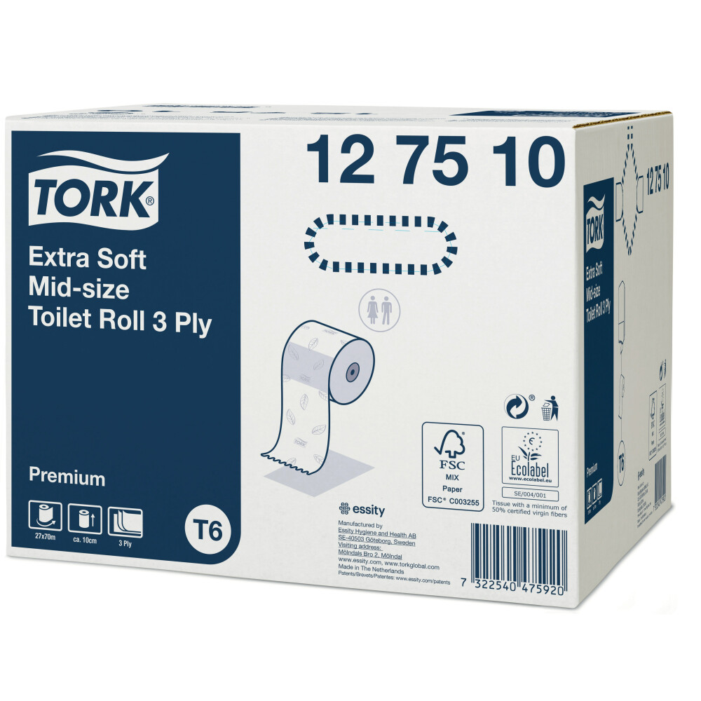 Tork Mid-size extra jemný toaletní papír v roli – 3vrstvý (T6)