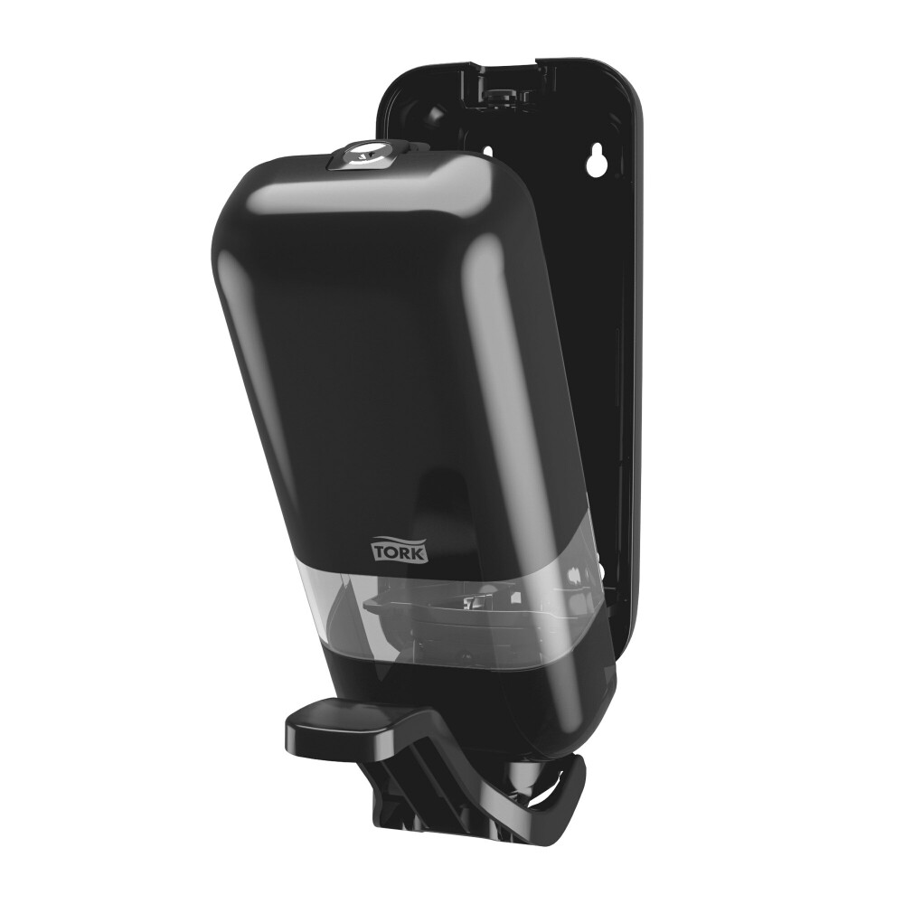 Tork zásobník na mýdla a dezinfekční prostředky s loketní pákou, černý