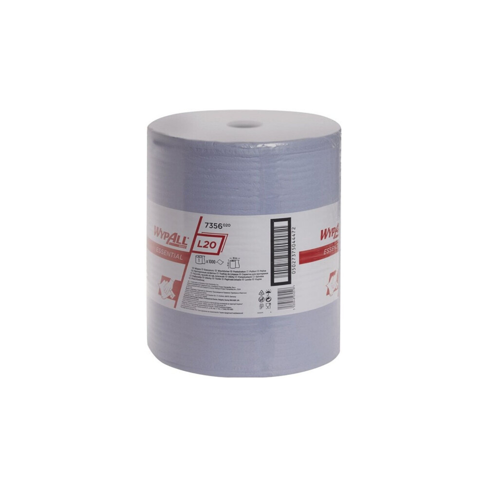 WypAll® L20 průmyslové utěrky v roli, 2vrstvé - modré - 75-7017