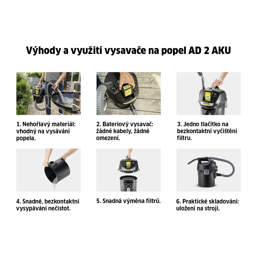 VYSAVAČ NA POPEL AD 2 BATTERY