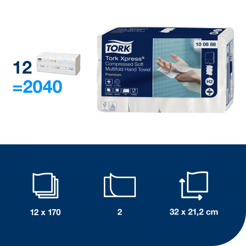 Tork Xpress® stlačené jemné papírové ručníky Multifold (H2)