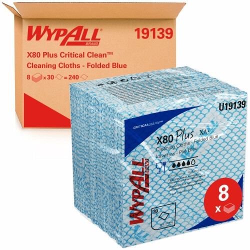 WypAll® X80 Plus průmyslové utěrky, 1/4 sklad - modré