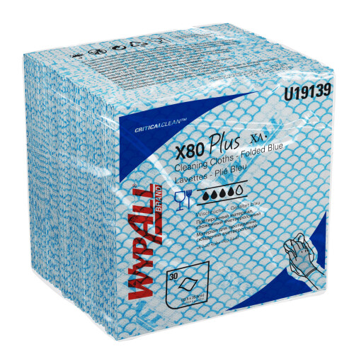 WypAll® X80 Plus průmyslové utěrky, 1/4 sklad - modré