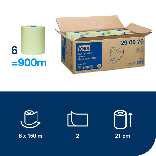 Tork Matic® zelené papírové ručníky v roli (H1)