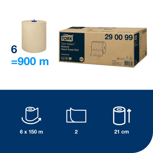 Tork Matic® papírové ručníky v roli – extra dlouhá role (H1)