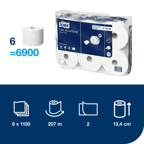 Tork SmartOne® toaletní papír v roli (T8)
