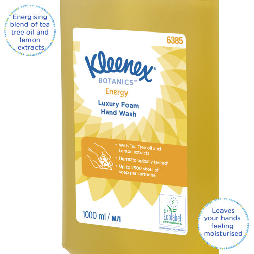 Luxusní pěnové mýdlo KLEENEX® Botanics ENERGY 1 l žluté