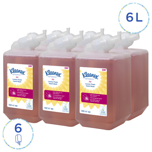 Luxusní pěnové mýdlo KLEENEX® Botanics JOY 1 l červené