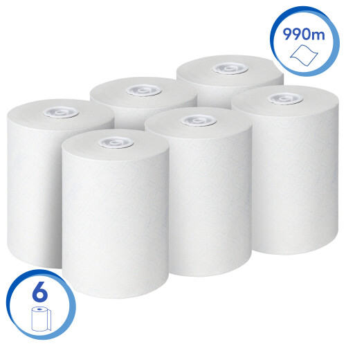Papírové ručníky v roli SCOTT® Control Slimroll -  bílé, 6 rolí/kar