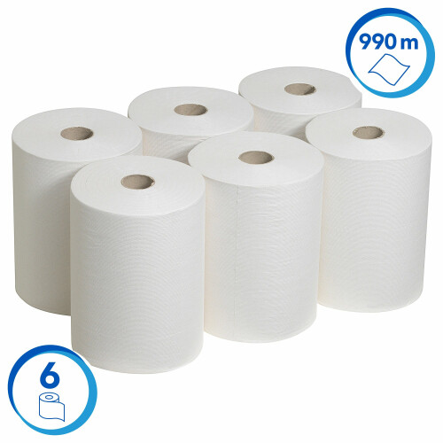 Papírové ručníky v roli SCOTT® Slimroll - bílé, 6 rolí á 165 m/kar