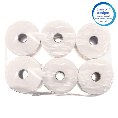 Papírové ručníky v roli SCOTT® Slimroll - bílé, 6 rolí á 165 m/kar