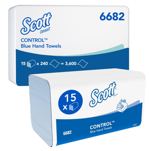 Papírové ručníky skládané SCOTT® Control - modré, 3600 út/kar