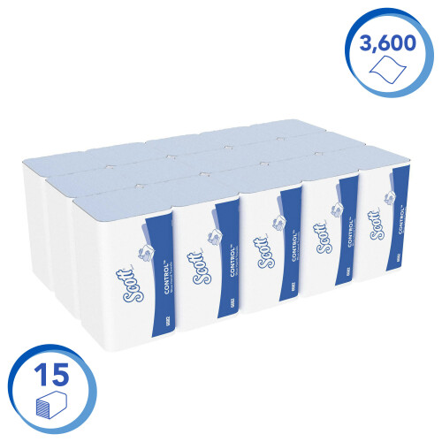 Papírové ručníky skládané SCOTT® Control - modré, 3600 út/kar