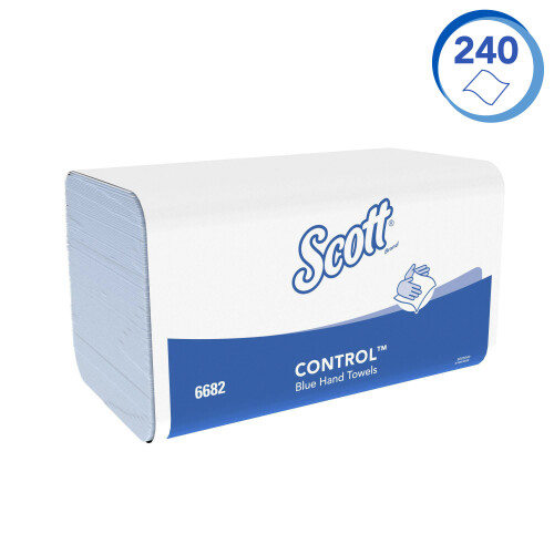 Papírové ručníky skládané SCOTT® Control - modré, 3600 út/kar