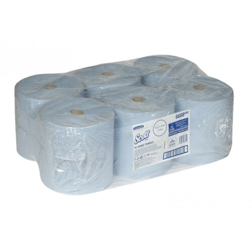 Papírové ručníky v roli SCOTT® - modré, 6 rolí/kar