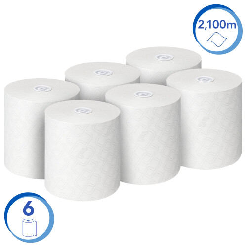 Papírové ručníky v roli SCOTT® MAX - bílé, 6 rolí/kar