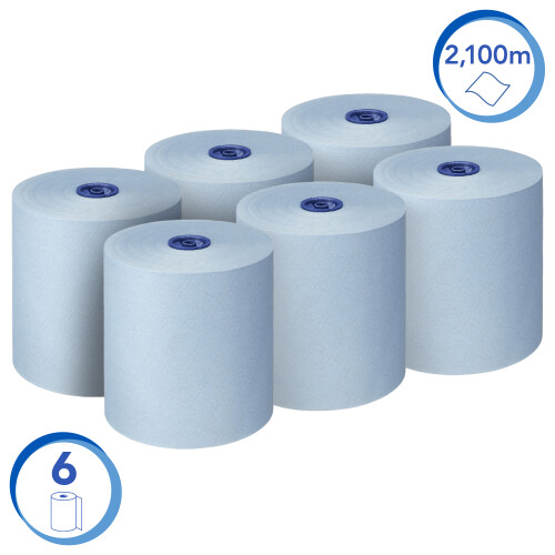 Papírové ručníky v roli SCOTT® MAX - modré, 6 rolí/kar